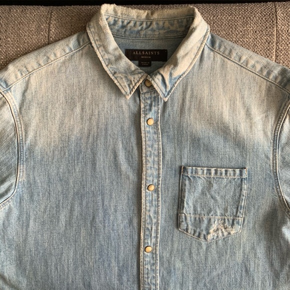 All Saints Denim Western Shirt - Picture 3 of 9